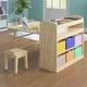preview thumbnail 11 of 16, Kids Art Table and 2 Chairs,Kid Craft Table with Supplies Storage Shelves,Canvas Bins,Paper Roll for Preschool Toddler