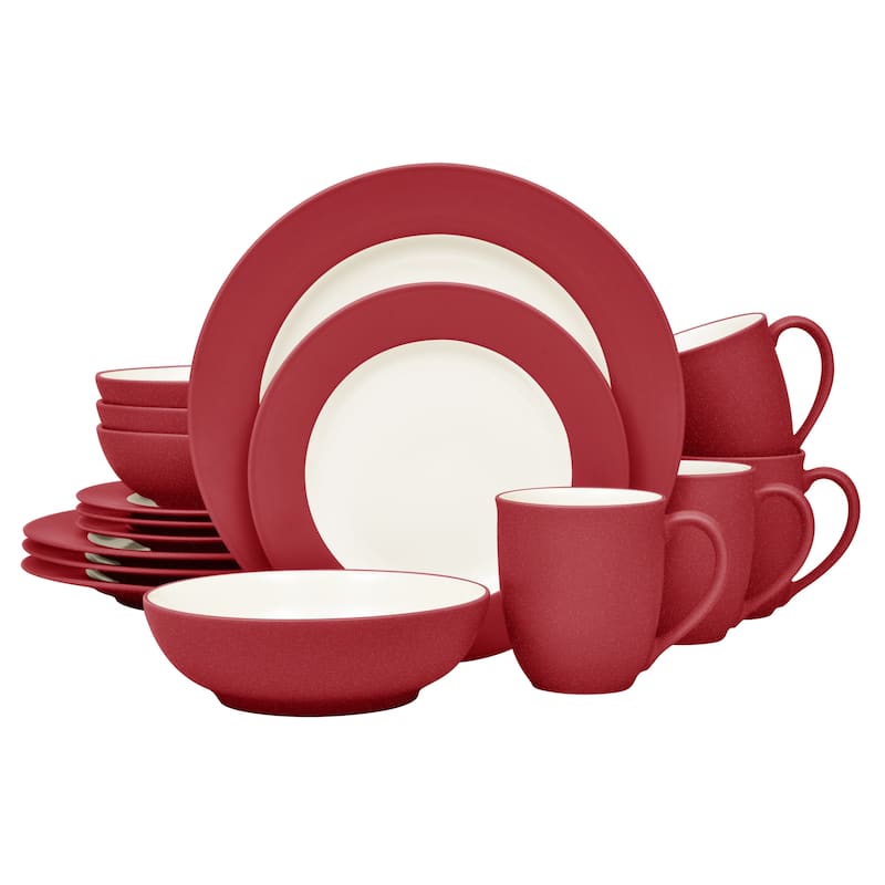 Noritake Colorwave 16-Piece Rim Dinnerware Set, Service For 4 - Raspberry