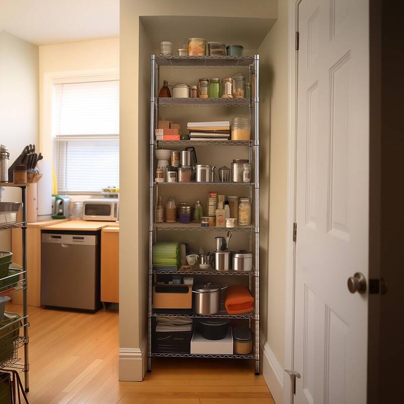 8Tier Wire Shelving Unit Adjustable Steel Wire Rack Shelving Bed