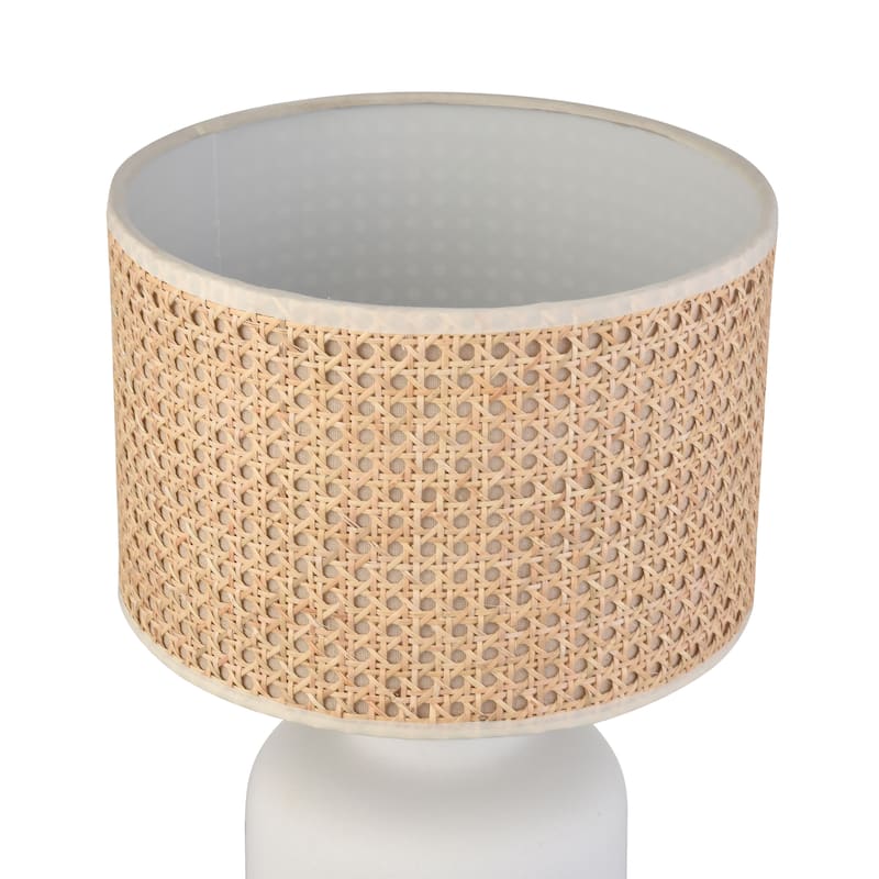 Elk Home Rockport Matte White With Sand Linen Shade Table Lamp
