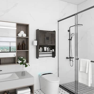Bathroom Wall Cabinet, Wooden Medicine Cabinet Over The Toilet with Adjustable Inner Shelf, Wall Mounted Cabinet with Doors