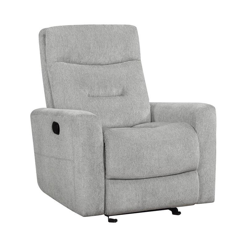 Mandevilla Chenille Manual Glider Reclining Chair - Gray