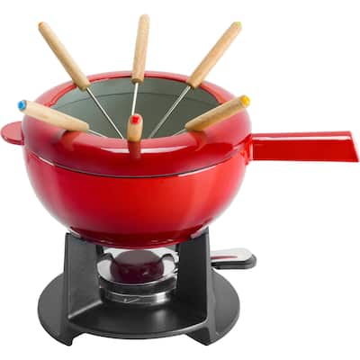 ZWILLING 8-in Fondue Pot Set with 6 Forks, For Chocolate, Caramel, Cheese, Sauces and More - 8-inch