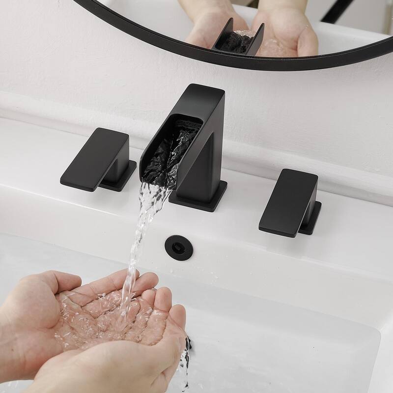8 in. Widespread Double Handle Bathroom Faucet Set 3-Holes