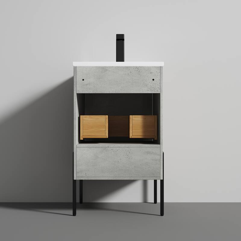 Blossom Turin 20 Inch Freestanding Bathroom Vanity with Ceramic Sink