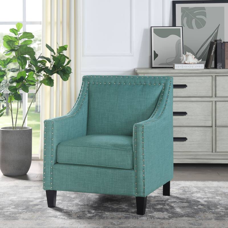 Erica Accent Armchair with Chrome Nailhead Trim