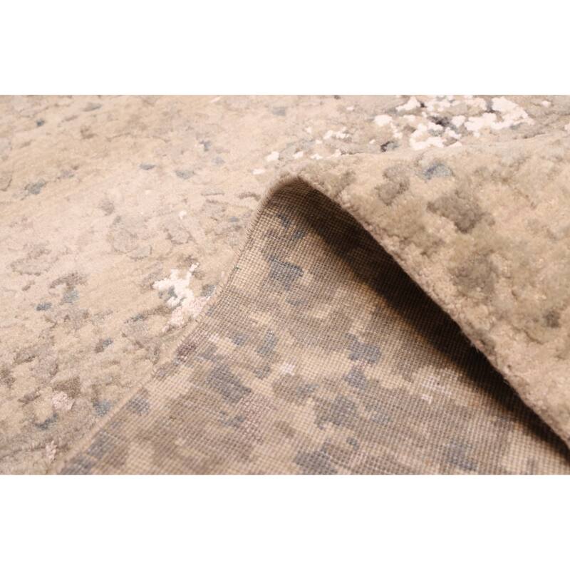 ECARPETGALLERY Hand-knotted Legacy Grey Silk, Wool Rug - 2'6 x 12'2