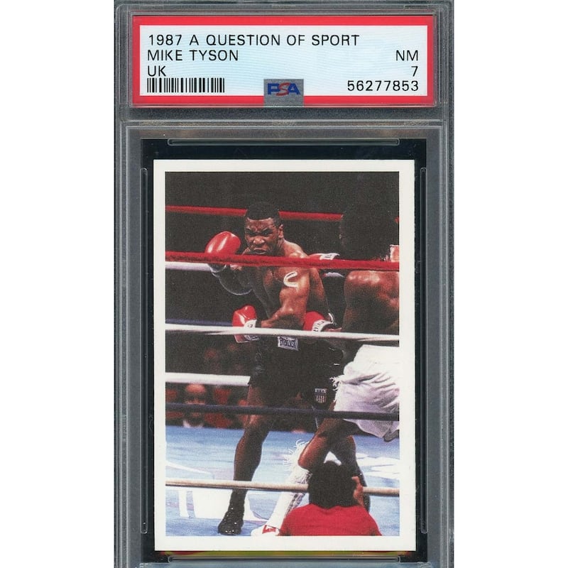 Mike Tyson 1987 A Question of Sport UK Boxing Rookie Card RC Graded PSA 7 - 8'6" x 11'6"