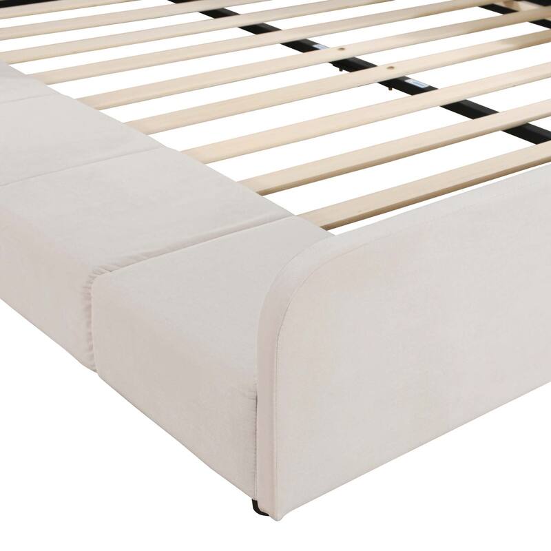 Grounded Bed, Mother & Child Bed with Bedside Desk & Round Stool