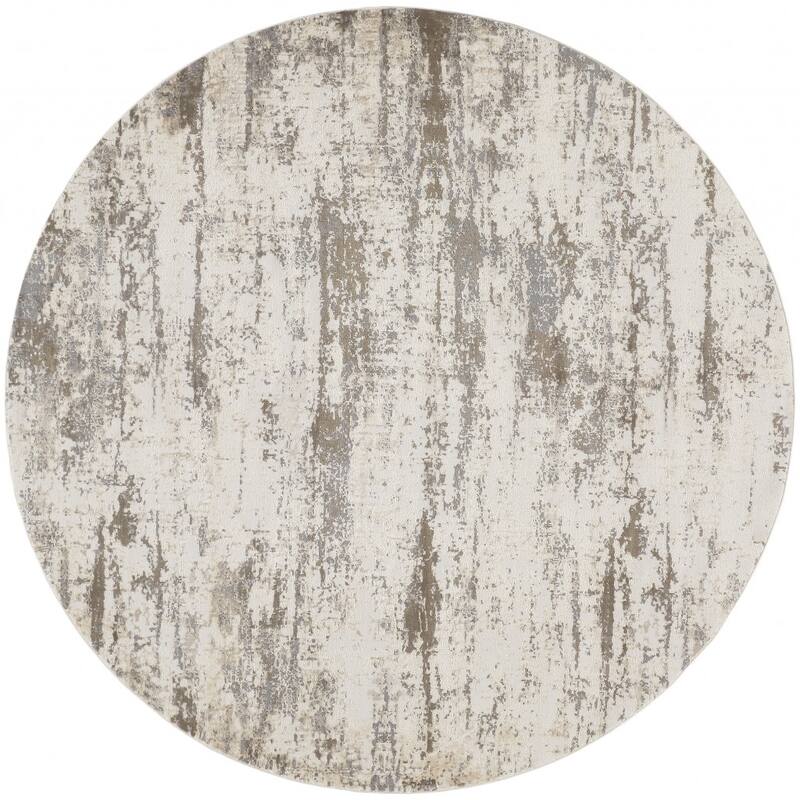Viho Geometric Abstract Non Skid Woven Durable Area Rug By HomeRoots - 8' Round