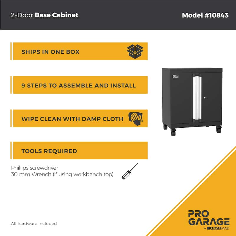 ClosetMaid ProGarage 2-Door Steel Base Cabinet