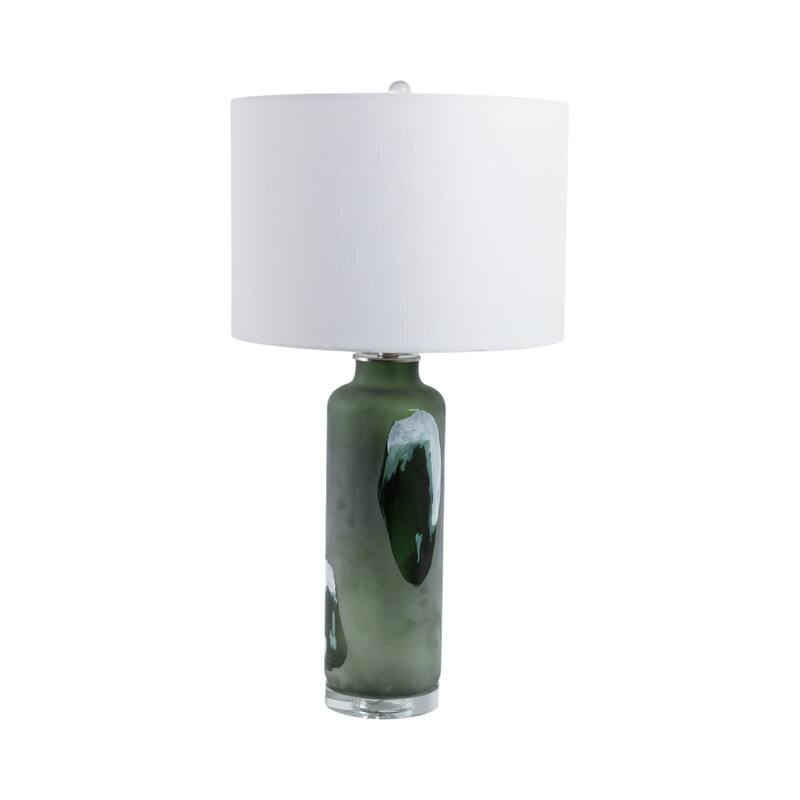 Frosted Glass Crystal Table Lamp Agate-Inspired Accents - 30" Green - 16" x 16" x 30"