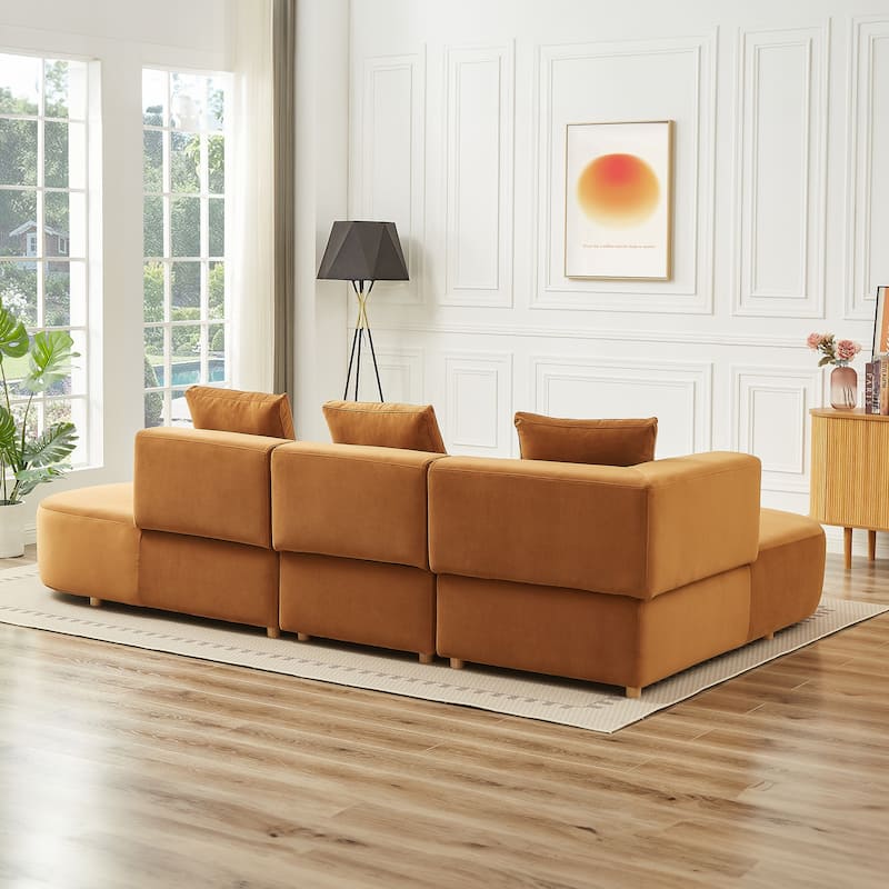 Oslo Mid-Century Modern Velvet Sectional Sofa