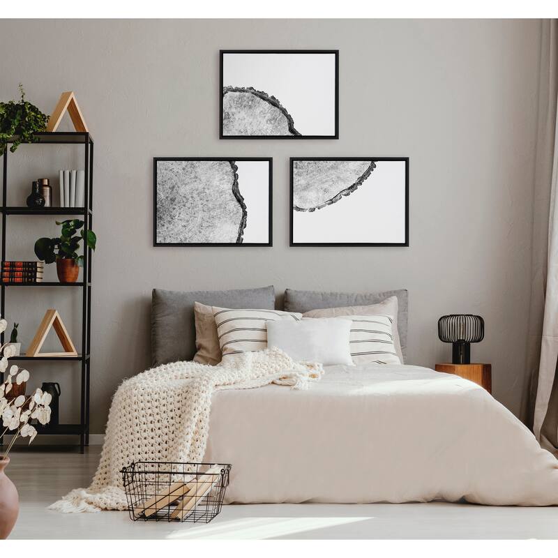 Kate and Laurel Sylvie Tree Rings Set Canvas by Emiko and Mark Franzen