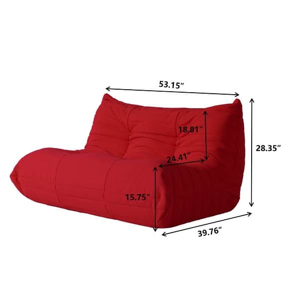 dimension image slide 2 of 12, Teddy Fabric Lazy Sofa Sets for Bedroom Living Room,Comfortable Bean Bag Chair Floor Couch