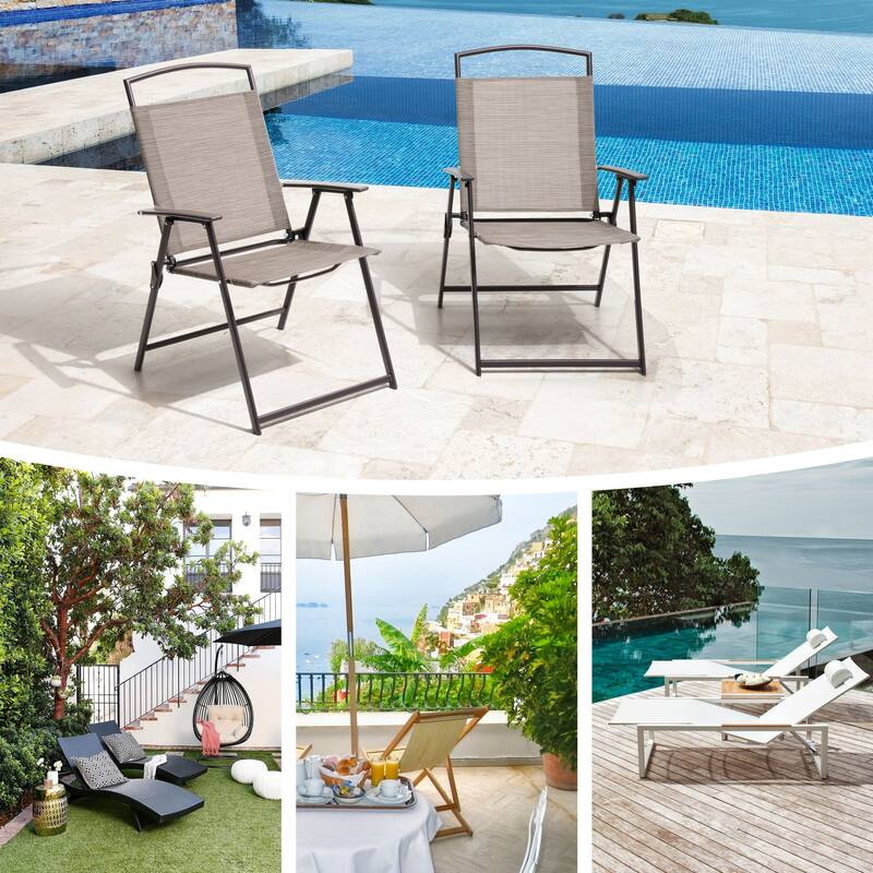 Pellebant Patio Portable Folding Chairs Outdoor Dining Chairs