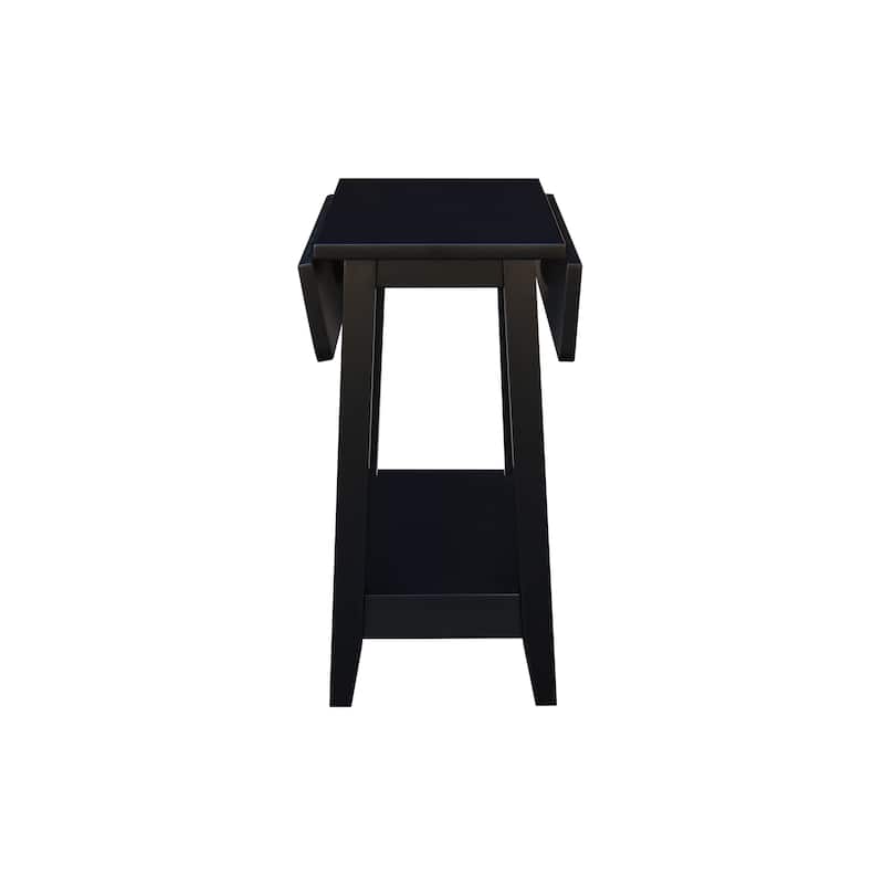 Square Solid Wood Drop Leaf Side Table