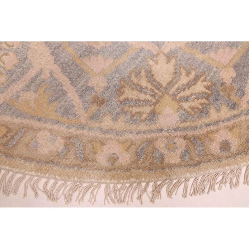 ECARPETGALLERY Hand-knotted Royal Oushak Ivory Wool Rug - 8'1 x 7'10