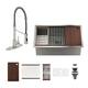 Option 32 in. Nano Brushed Sink + 2-Spray Kitchen Faucet