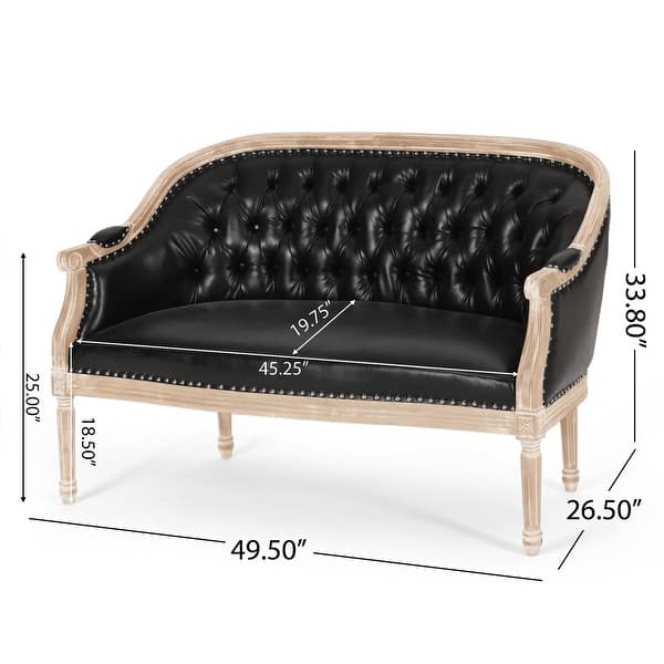 dimension image slide 1 of 6, Faye Tufted Upholstered Loveseat by Christopher Knight Home