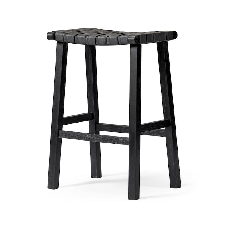Maven Lane Noah Backless Kitchen Dining Stool with Vegan Leather