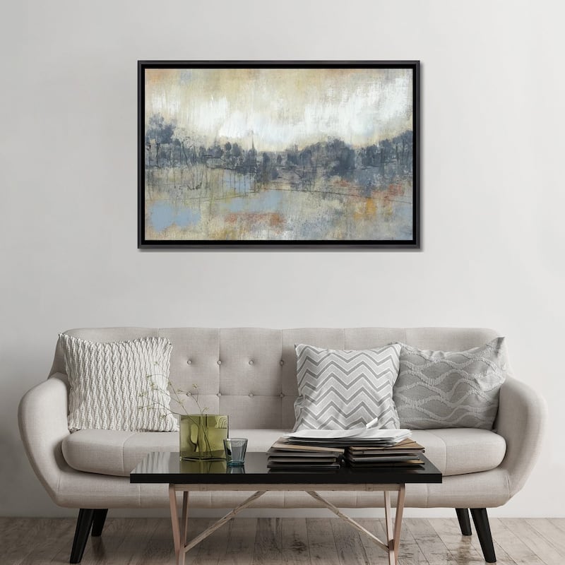 iCanvas "Cool Grey Horizon I" by Jennifer Goldberger Framed