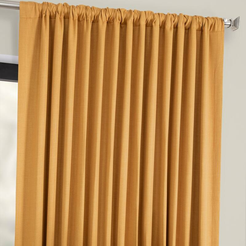Exclusive Fabrics Faux Linen Extra Wide Room Darkening Curtain Panel
