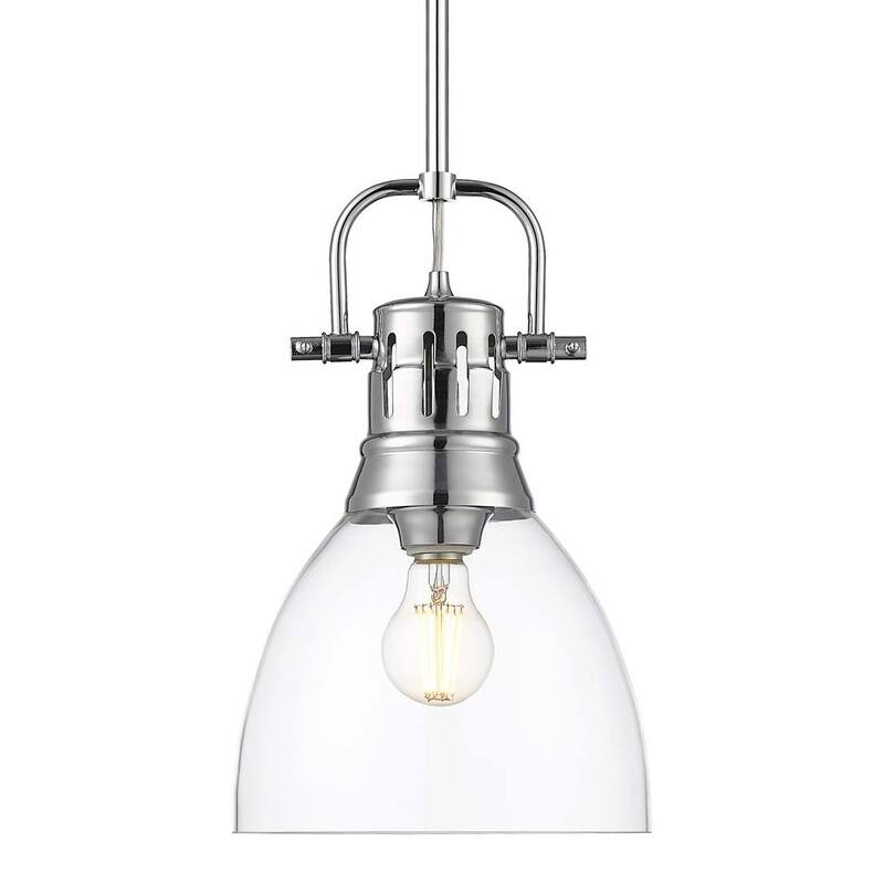 Golden Lighting 3604-S CH Duncan 9" Wide Mini Pendant - Chrome / Clear