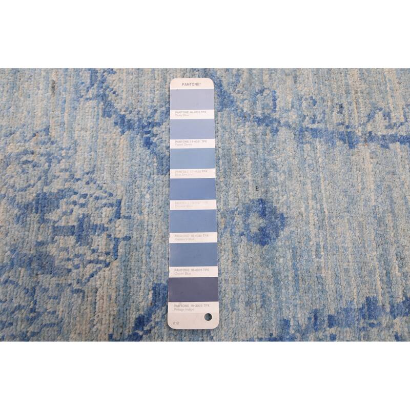 ECARPETGALLERY Hand-knotted Vibrance Blue Wool Rug - 9'0 x 12'4