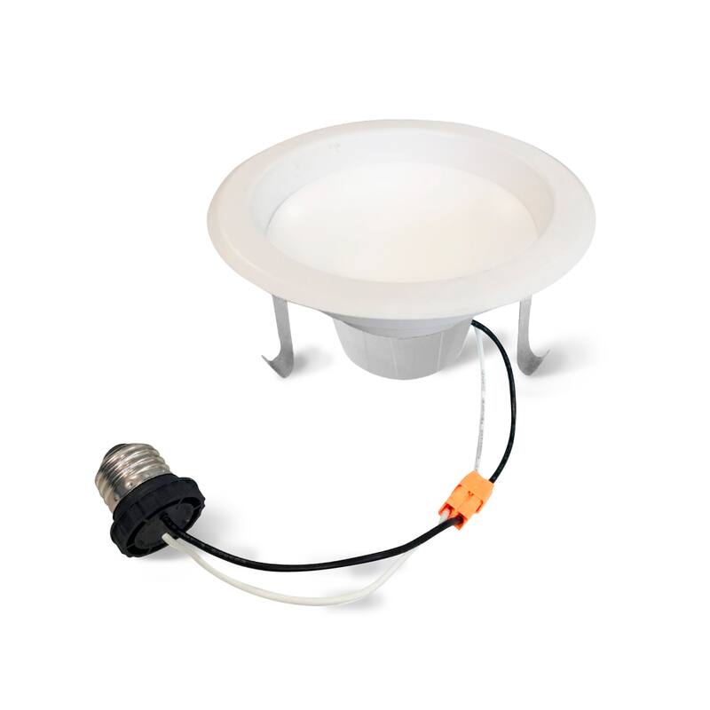 Bulbrite Pack of (4) 12 Watt 4" Integrated LED Recessed Downlight with E26 Quick Connect Adapter - Cool White Light - Cool White Light