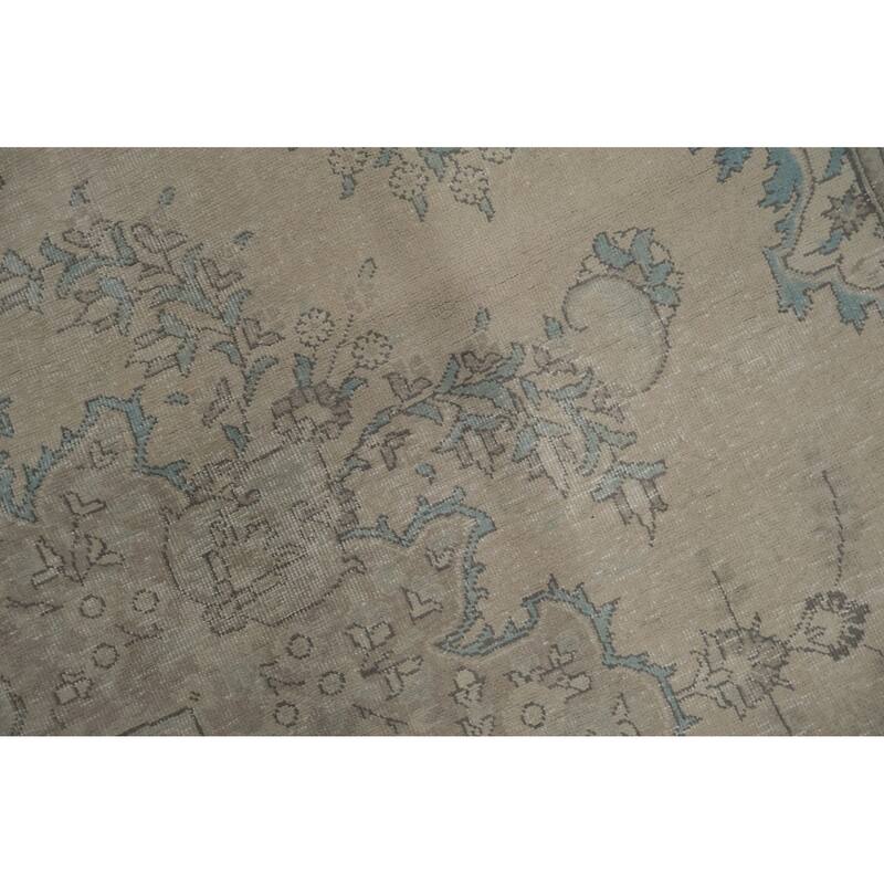 Hand Knotted Oriental 100% Wool Carpet Traditional Medallion Beige & Ivories Tabriz Area Rug - 12' 8'' X 9' 11''