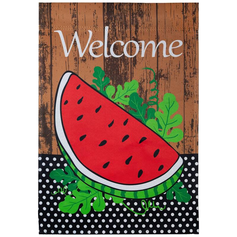 Welcome Watermelon Slice Spring Outdoor Garden Flag 12.5" x 18"