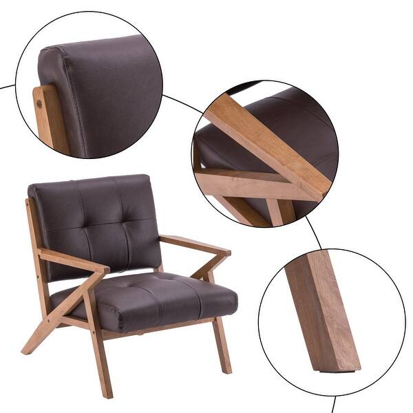 Shop Retro Single Sofa Chair Solid Wood Lounge Accent Chair Overstock 31733624