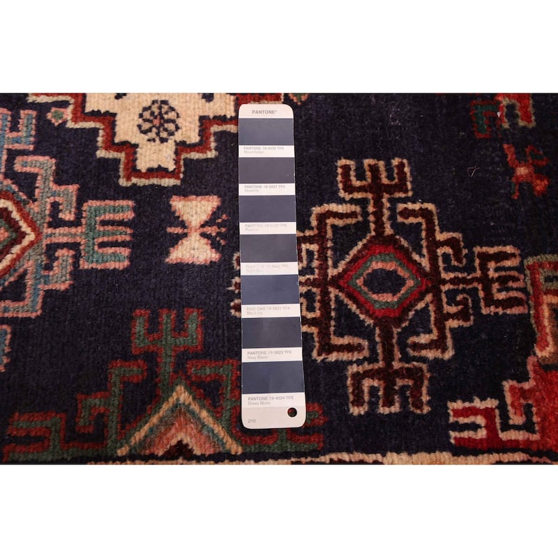 ECARPETGALLERY Hand-knotted Andelz Navy Wool Rug - 3'3 x 8'6