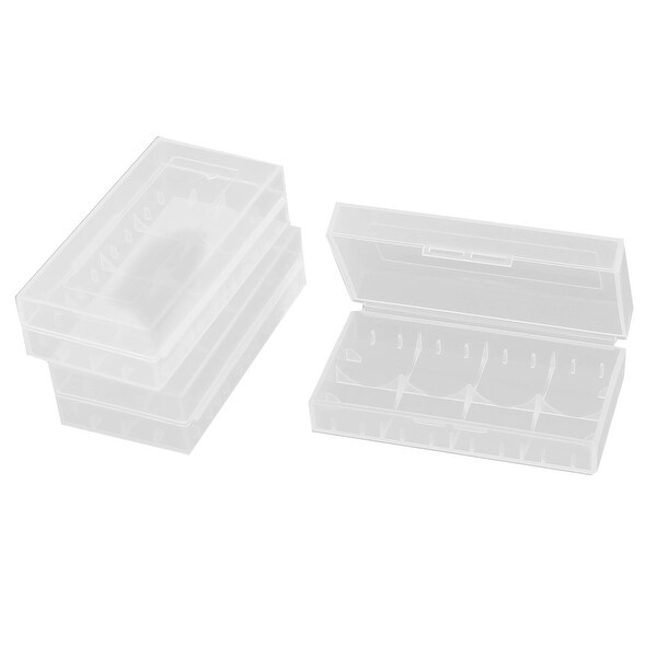 3Pcs Clear Plastic Battery Storage Box w Catching Groove for 2 x 18650/4 x 16340