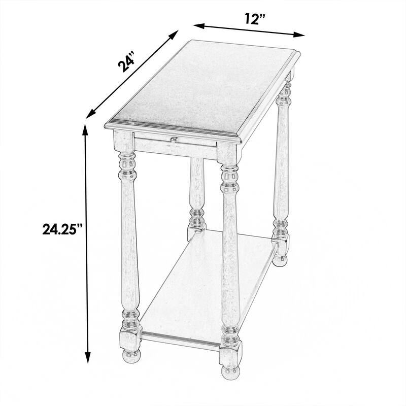 HomeRoots 24" Brown End Table With Shelf - 12' X '24.25' X '24