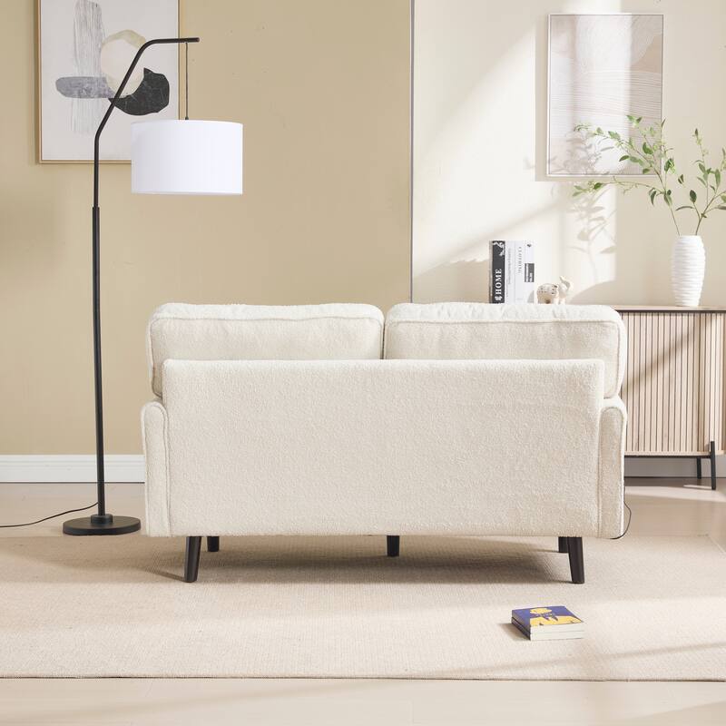 Multifunctional 2-Seater Loveseat Couch with USB & Charging Ports, Sofa Couch Lounge Sofa with Armrests