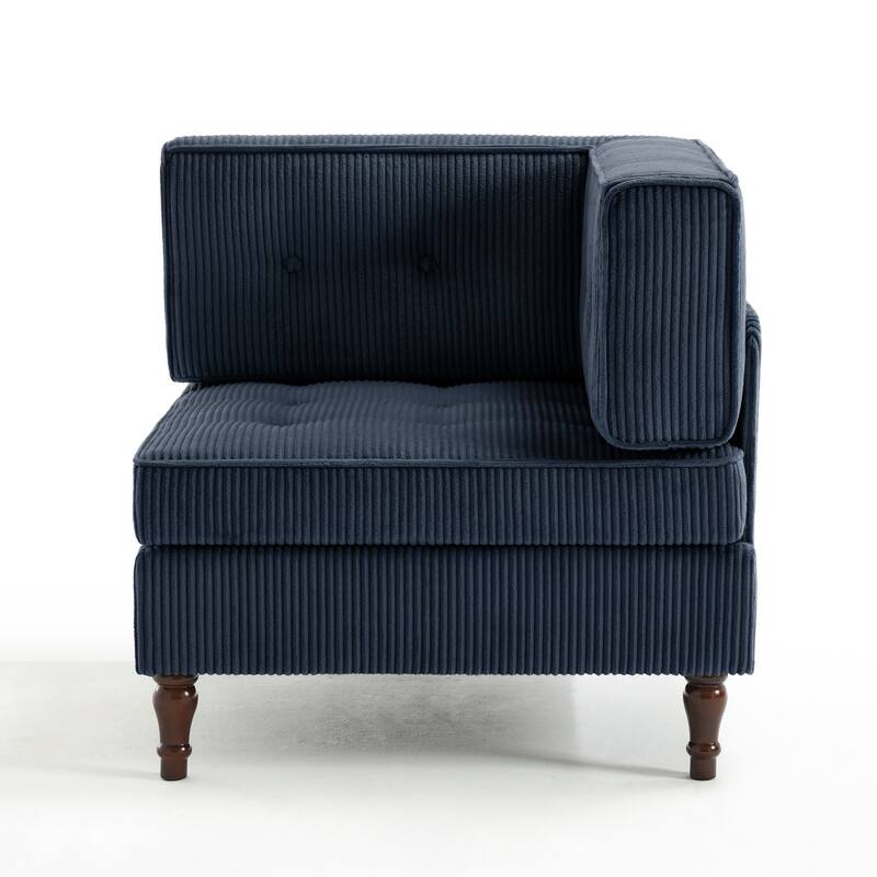 Modern Corduroy Corner Armchair Armless Chair sofa