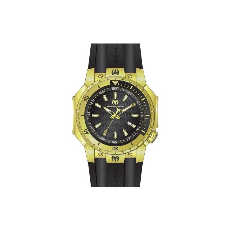 Technomarine Men's TM-224011 Manta Quartz 3 Hand Black Dial Watch