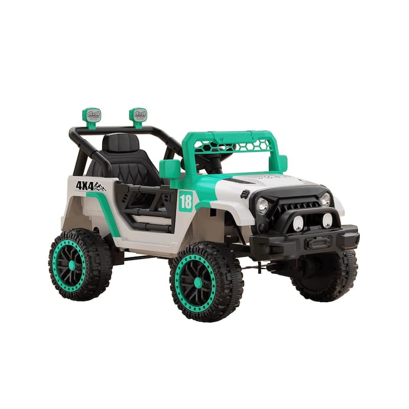 12V Ride on Car with Parent Remote Control, Toddler Electric Car with Spring Suspension, LED Lights & Music Player