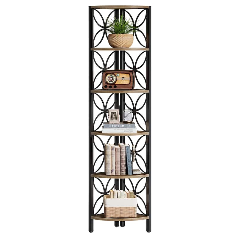 70.9" Corner Shelf, Corner Bookshelf Display Plant Stand Storage Rack for Living Room Bedroom Bathroom Kitchen