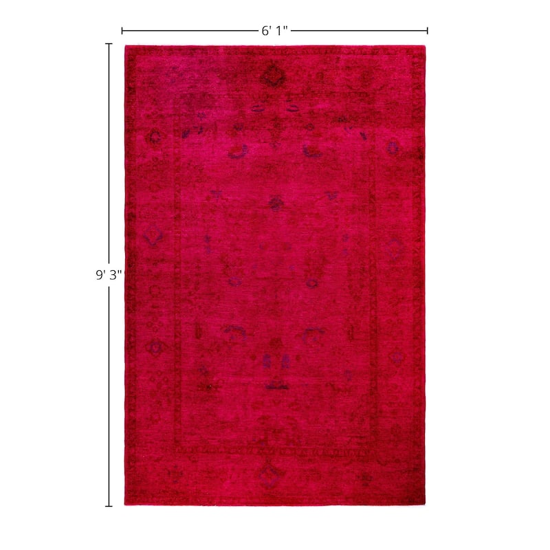 Overdyed One-of-a-Kind Hand-Knotted Area Rug - Pink - 6' 1" x 9' 3"