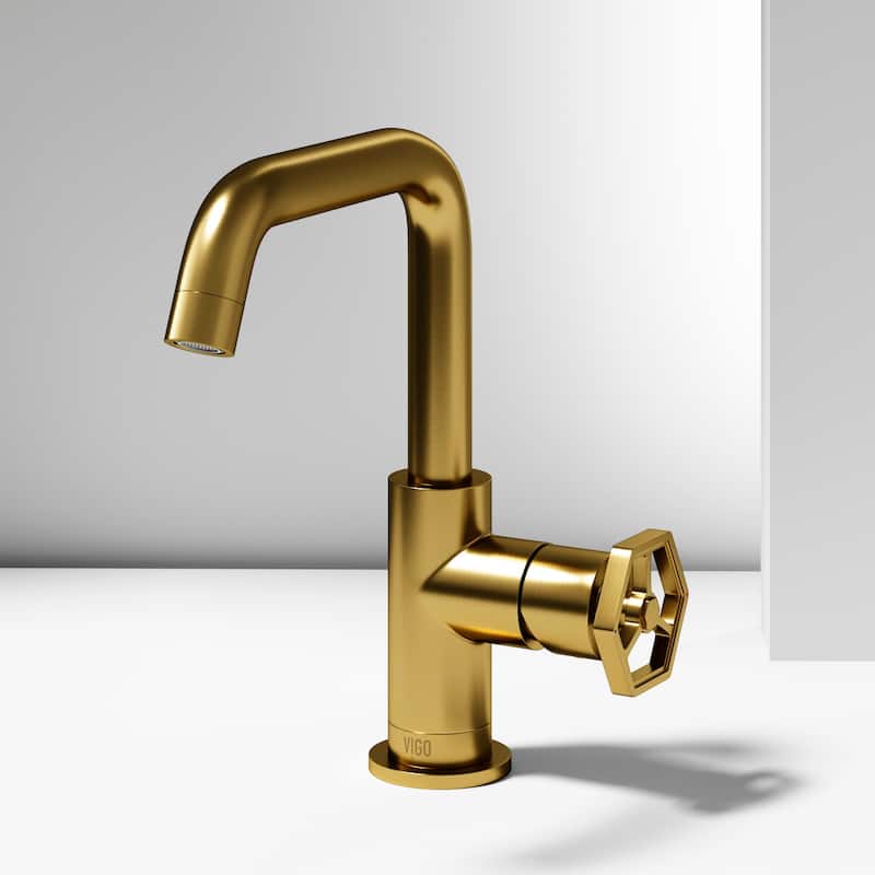 VIGO Ruxton 9" H Single Handle Single Hole Bathroom Faucet - Without Extras - Matte Brushed Gold