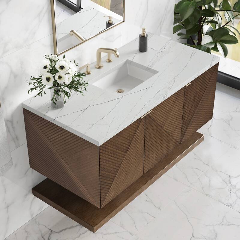 James Martin Vanities Marcello 48" Single Vanity, Chestnut - Ethereal Noctis