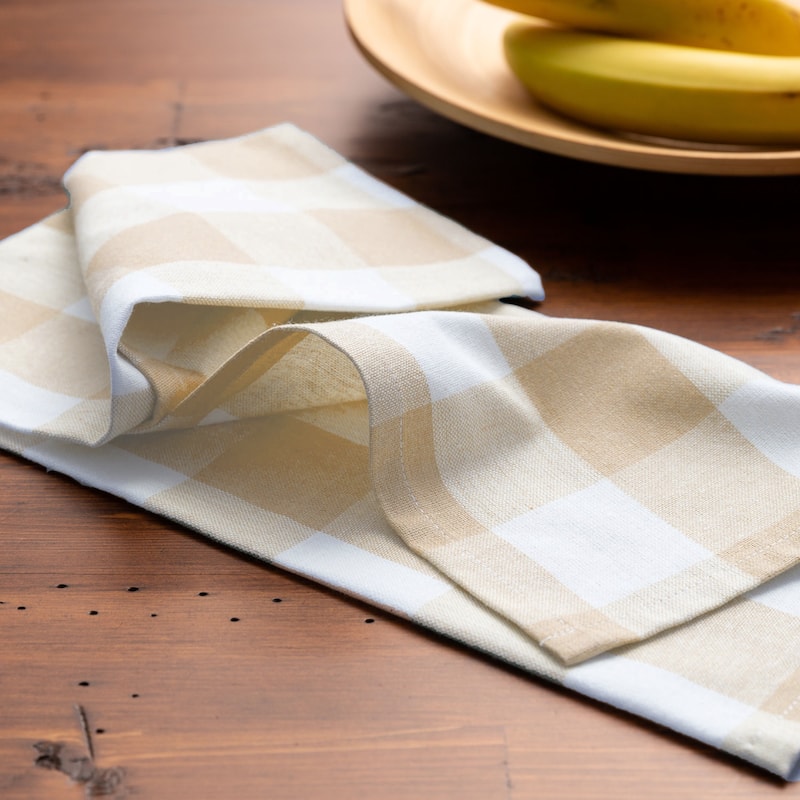Fabstyles Country Check Cotton Kitchen Towel Set of 4 - 18x28