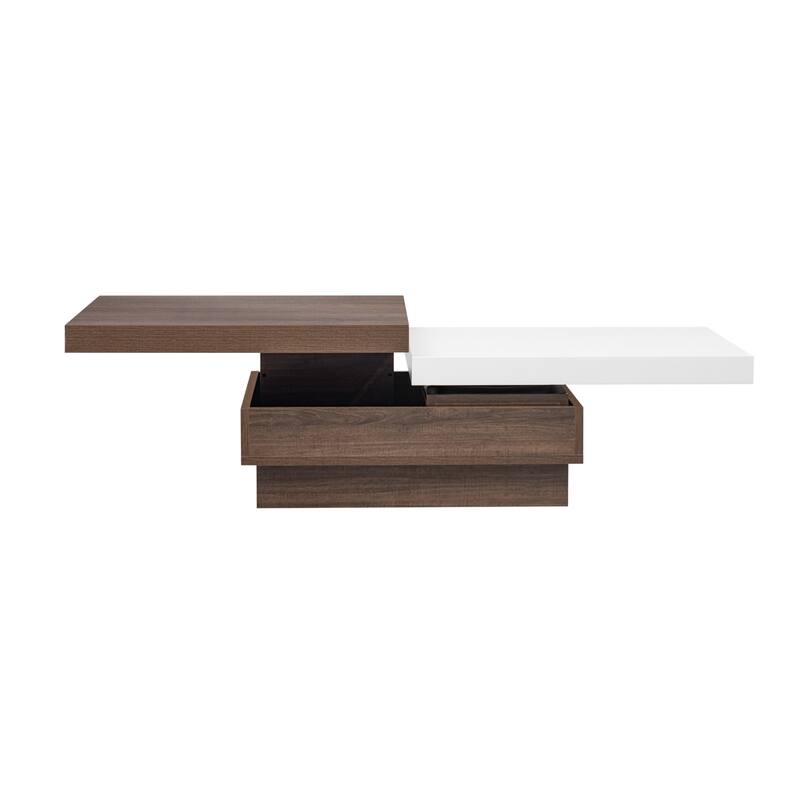 Modern Square Coffee Table With Wood Grain