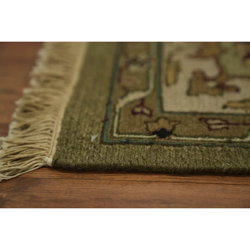 Hand Knotted Oriental 100% Wool Carpet Traditional All-Over Green Sumak Area Rug - 10' 1'' X 8' 4''