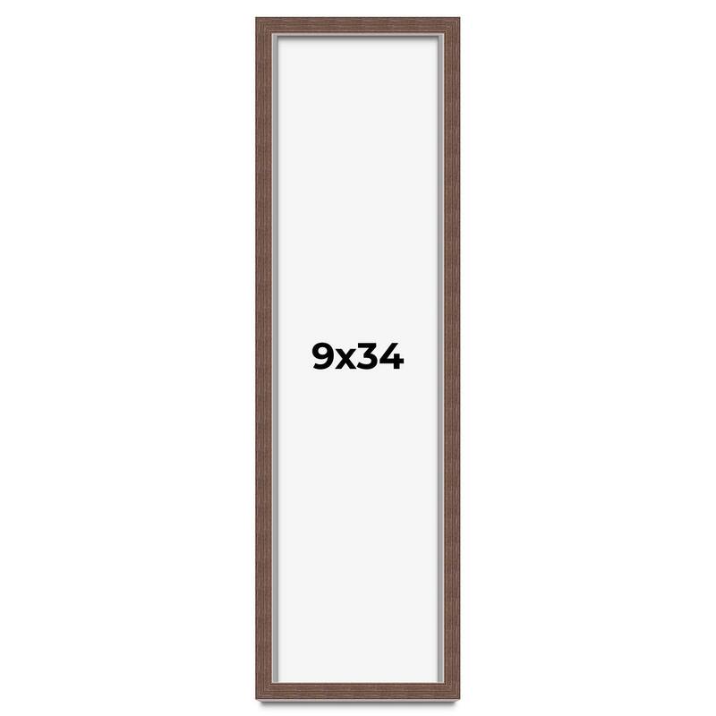 9x34 Shadow Box Frame Brown | 1.125 inches Deep Real Wood Rustic