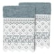 Authentic Hotel and Spa 100% Turkish Cotton Aiden 2PC White Lace Embellished Washcloth Set - Teal