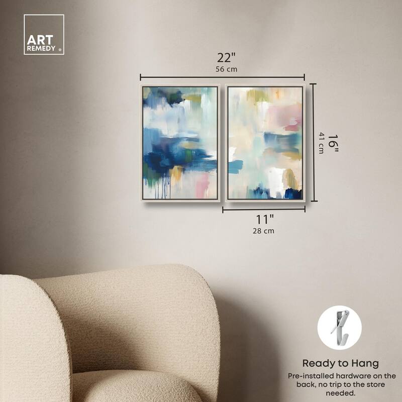 Pale Periwinkle I Canvas Set of 2 by Art Remedy